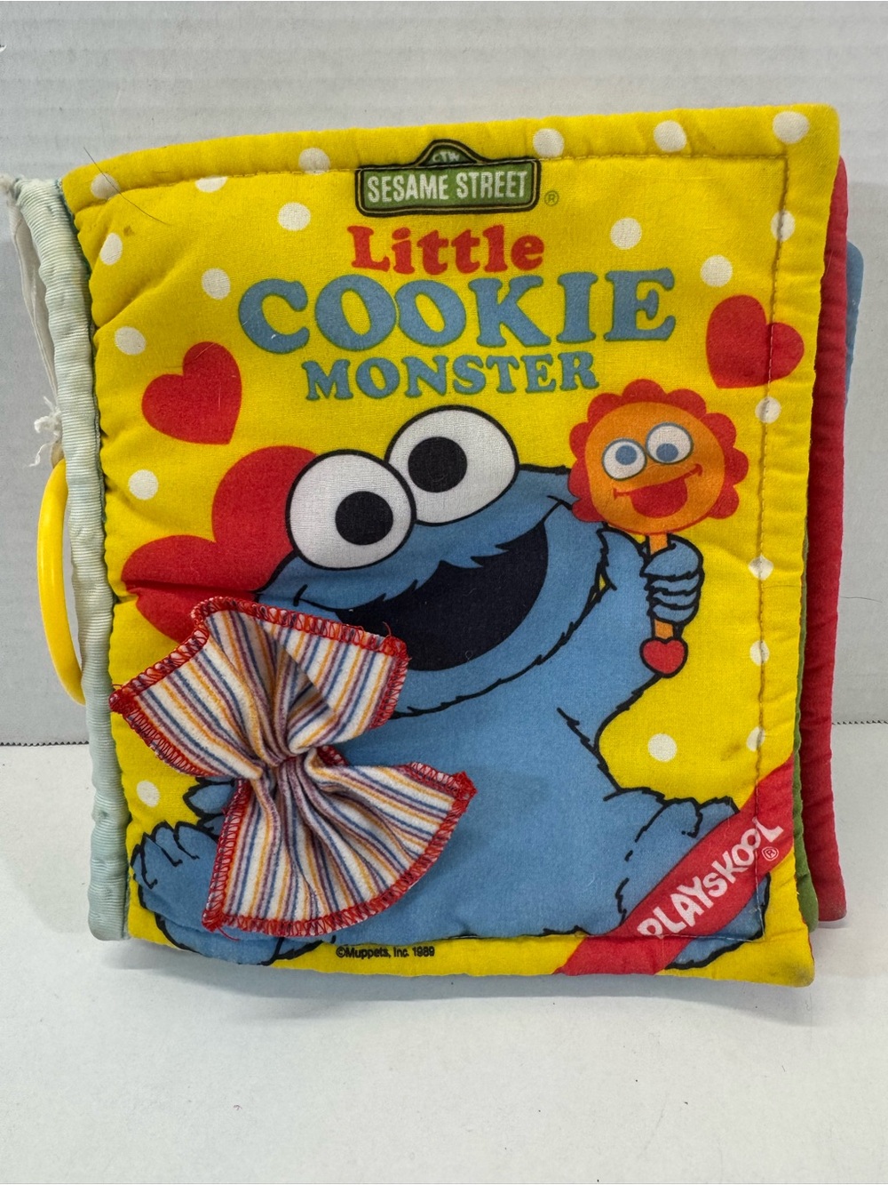 Sesame Street Little Cookie Monster Cloth Book playskool baby vintage